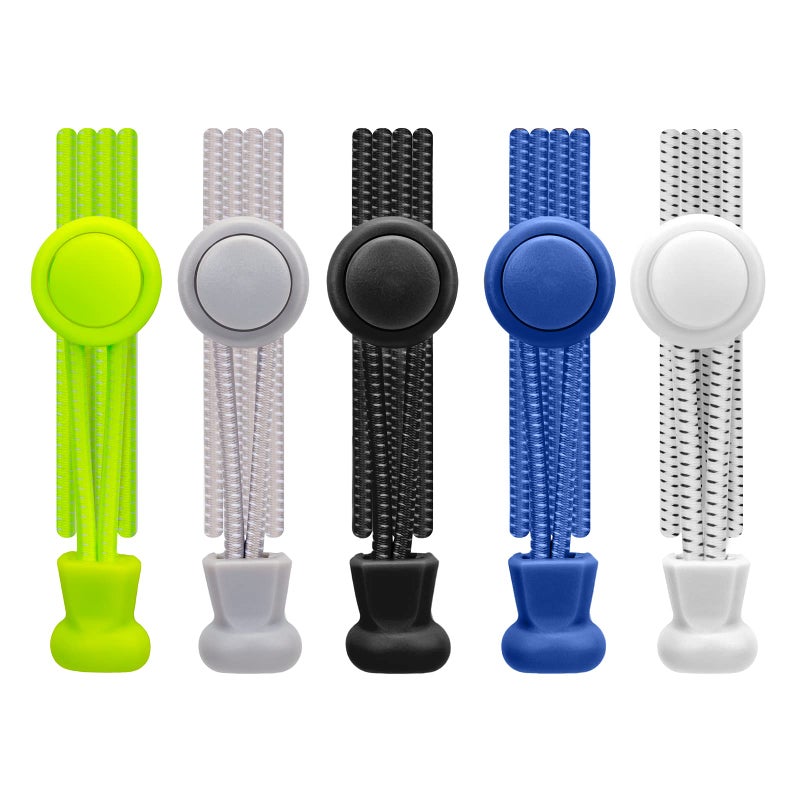 AIXMEET 5 Pairs Elastic No Tie Shoe Laces - Heavy Duty, Tieless Laces for Kids & Adults, Ideal for Running & Sports - Image 1
